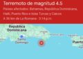 Registran sismo de 4.5 grados cerca de la Isla Saona; se siente en SD